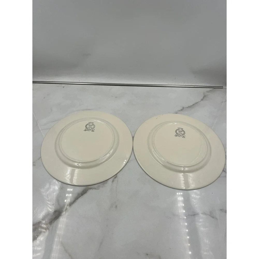Taylor Smith & Taylor Colonial Platinum Blue Dinner Plates Set of 2 Turquoise